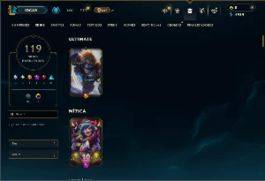 Platina 4 com 150 Champs e 119 Skins ( MID / JG / ADC ) - League of Legends LOL
