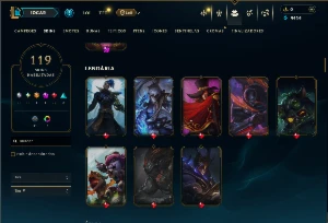 Platina 4 com 150 Champs e 119 Skins ( MID / JG / ADC ) - League of Legends LOL