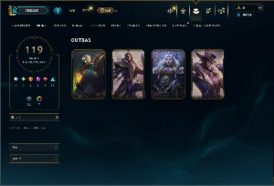 Platina 4 com 150 Champs e 119 Skins ( MID / JG / ADC ) - League of Legends LOL