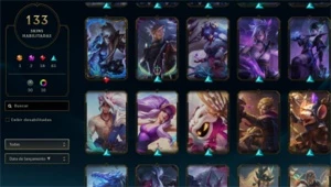 Conta com 133 Skins e 17k de EA (18 lendarias) (G4 mmr) - League of Legends LOL
