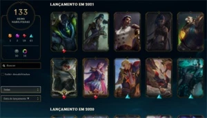 Conta com 133 Skins e 17k de EA (18 lendarias) (G4 mmr) - League of Legends LOL
