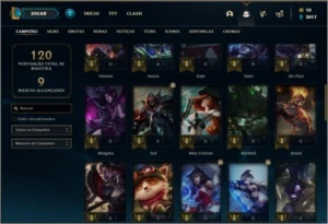 Conta prata 2 com 53 champs e 29 skins, 200k de master - League of Legends LOL