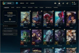 Conta prata 2 com 53 champs e 29 skins, 200k de master - League of Legends LOL