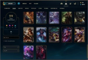Conta prata 2 com 53 champs e 29 skins, 200k de master - League of Legends LOL