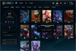 Conta prata 2 com 53 champs e 29 skins, 200k de master - League of Legends LOL