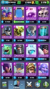 Clash Royale - XP 12 - 3178 Gemas - Arena 11 - Liga 1