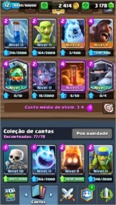 Clash Royale - XP 12 - 3178 Gemas - Arena 11 - Liga 1