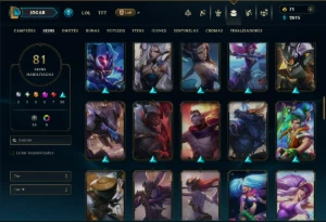 Unranked com 110 Champs e 81 Skins ( SUP / JG / MID ) - League of Legends LOL
