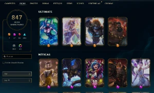 Conta LOL  - 847 Skin - LVL 501 - Todos os Campeões - League of Legends