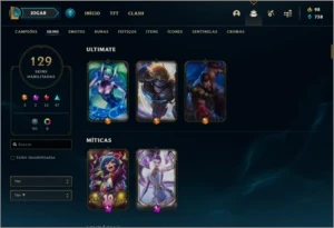 Conta Ouro 1 com RYZE TRIUNFANTE e Akali Prestigio. - League of Legends LOL