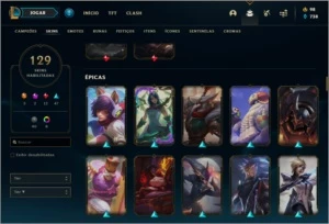 Conta Ouro 1 com RYZE TRIUNFANTE e Akali Prestigio. - League of Legends LOL