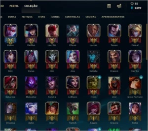 Conta lol d5 82 champs 66 skins , borda diamante - League of Legends