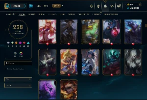 Platina 3 com TODOS os Champs e 238 Skins ( ADC / SUP ) - League of Legends LOL