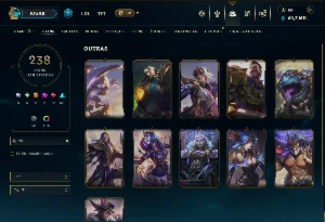 Platina 3 com TODOS os Champs e 238 Skins ( ADC / SUP ) - League of Legends LOL