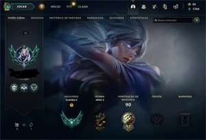 Conta Platina 2 MMR muito buffado (+25), 2 skins lendarias - League of Legends LOL