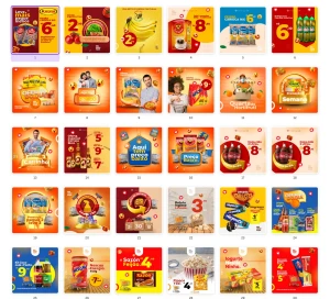 Pack Canva Supermercado Vol 3 - 119 Artes Editáveis - Outros