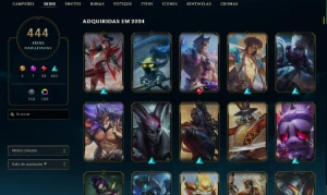 Conta League of Legends RARA com 444 SKINS 