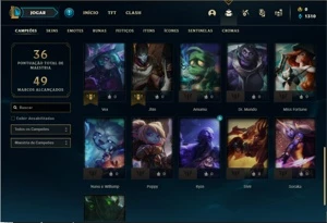 Conta ouro 3 com 4 Skins e 31 Champs - League of Legends LOL