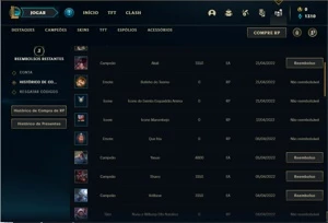 Conta ouro 3 com 4 Skins e 31 Champs - League of Legends LOL
