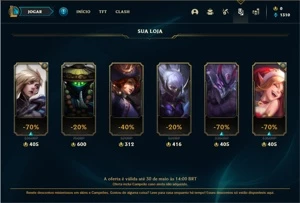 Conta ouro 3 com 4 Skins e 31 Champs - League of Legends LOL