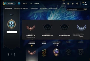 Conta bronze 3 com 41 Skins e 82 Champs - League of Legends LOL