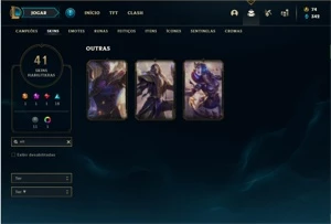 Conta bronze 3 com 41 Skins e 82 Champs - League of Legends LOL