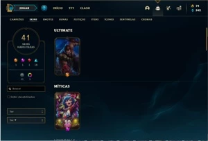 Conta bronze 3 com 41 Skins e 82 Champs - League of Legends LOL