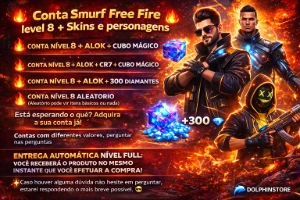 🔥 Conta Smurf Free fire level 8 + Skins e personas 🔥