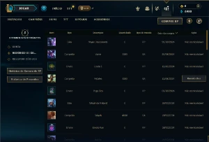 Ouro 3 com 40 Champs e 6 Skins + 8 Espolios - League of Legends LOL