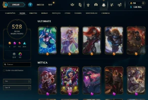 Conta League of Legends 528 skins LOL