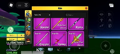 Conta Roblox blox fruits level Max