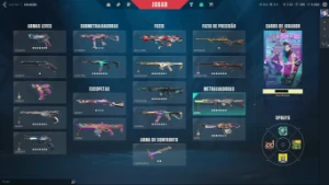 Conta valorant com bastante skins.