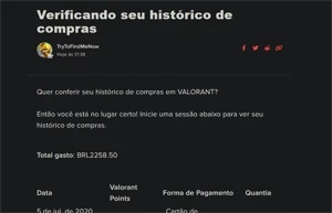 CONTA VALORANT R$ 2.258,50 GASTOS - 8 FACAS - VANDAL RGX