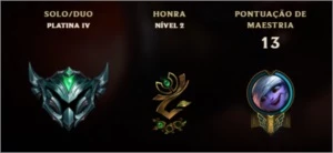 Conta PLATINA4 SMURF 65% - League of Legends LOL