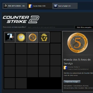 Conta CS2 - Moeda de 5 Anos + Modo especial ativo - Counter Strike