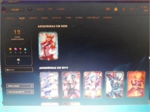 CONTA BRONZE 1, 12 SKINS - League of Legends LOL