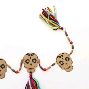 Cordão Decorativo Caveira Mexicana Duplo - Artesanato e Personalizados