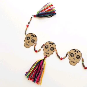 Cordão Decorativo Caveira Mexicana Duplo - Artesanato e Personalizados