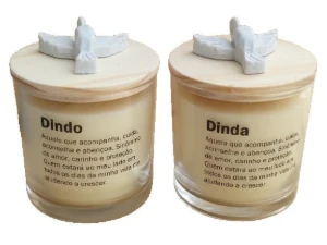 Vela Aromática Personalizada Dindos Batizado 200g