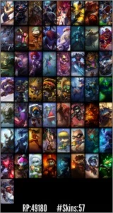 Conta LoL 57 skins + 69 chamos gold 4 - League of Legends