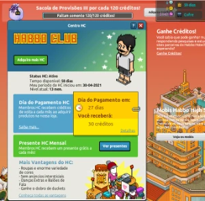 Conta Habbo com 12 Meses de HC (Pagando 30c por mês)