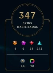 CONTA LOL LVL 370 PLATINA 3 COM 347 SKINS TODOS CHAMPS - League of Legends