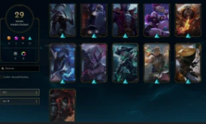 Conta league of legends platina lV 60% WR 29 skins 45 champ LOL