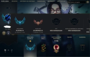 Conta league of legends platina lV 60% WR 29 skins 45 champ LOL