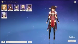 AR 7 com Beidou, Fishcl, Razor e espada 4 star - Genshin Impact