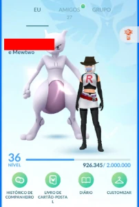 Conta Pokemon GO com MewTwo (Level 36)