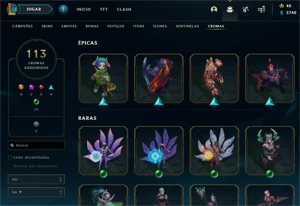 conta lol com 263 skins - League of Legends