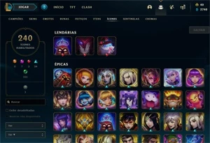 conta lol com 263 skins - League of Legends
