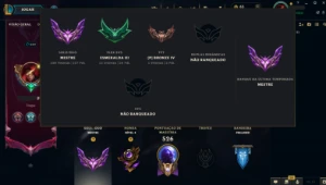 Conta Mestre 150pdl +, mmr de Grão Mestre, com skins míticas - League of Legends LOL