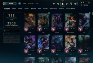 Ferro 4 com TODOS os Champs e 277 Skins (Mais de 300 Jogos) - League of Legends LOL